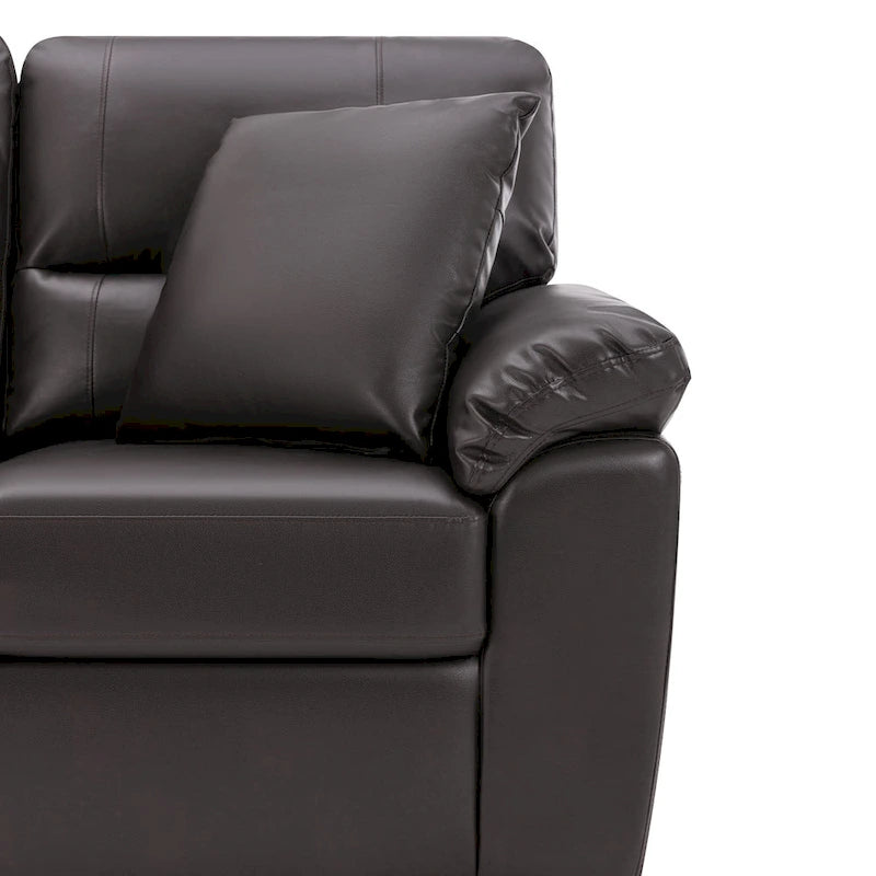 Morden Fort Upholstered Living Room Set, 2 Pieces, Faux Leather Loveseat and Sofa