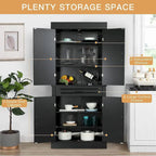EROMMY 71 Freestanding Kitchen Pantry Cabinet, Tall Storage Cabinet with Drawer and Adjustable Shelves, 2-Door Floor Cupboard
