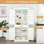 EROMMY 71 Freestanding Kitchen Pantry Cabinet, Tall Storage Cabinet with Drawer and Adjustable Shelves, 2-Door Floor Cupboard
