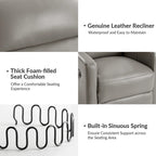 Josefa Modern Genuine Leather Swivel Rocker Recliner by Hulala Home