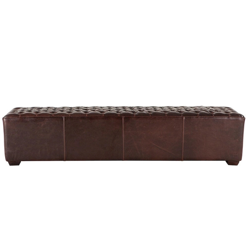 Copper Grove Pravets 78-inch Leather Bench with Diamond Stitch Detailing