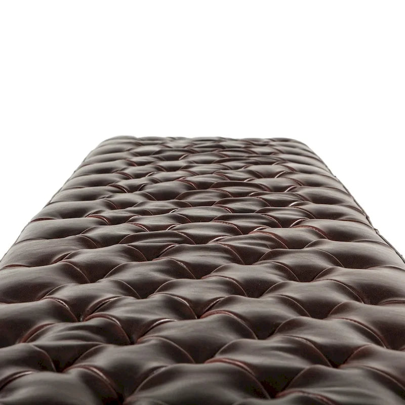 Copper Grove Pravets 78-inch Leather Bench with Diamond Stitch Detailing