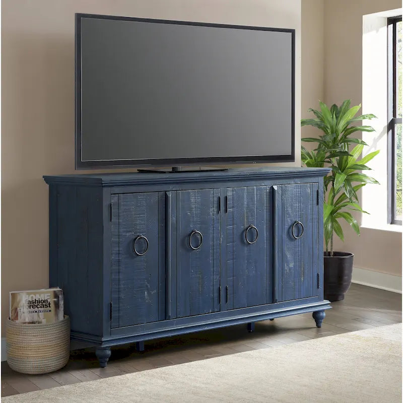 Mobile Porta TV a 4 Ante in Legno Massello Central Park da 65 pollici - 88,9 cm di altezza x 165,1 cm di larghezza x 45,7 cm di profondità