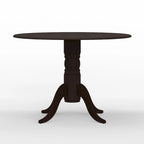 5-Piece Dining Set, 42 Round Drop-Leaf Table and Double X-Back Chairs