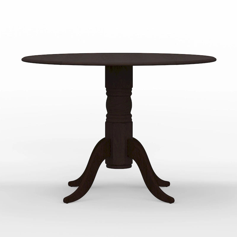 5-Piece Dining Set, 42 Round Drop-Leaf Table and Double X-Back Chairs