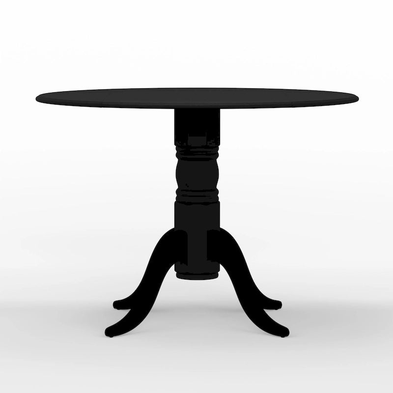 5-Piece Dining Set, 42 Round Drop-Leaf Table and Double X-Back Chairs