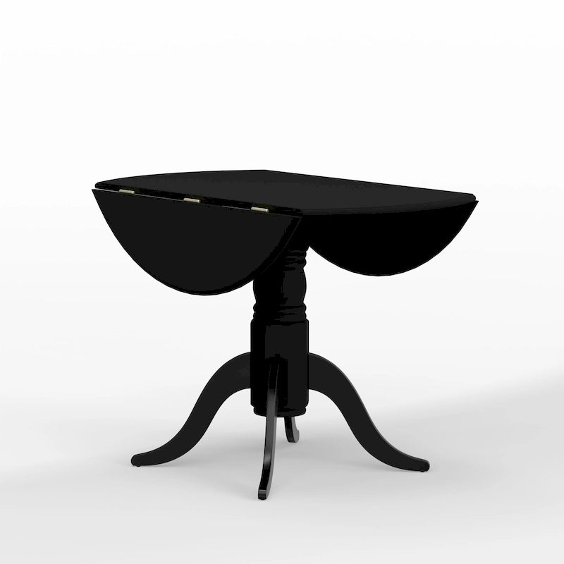 5-Piece Dining Set, 42 Round Drop-Leaf Table and Double X-Back Chairs