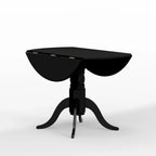 5-Piece Dining Set, 42 Round Drop-Leaf Table and Double X-Back Chairs