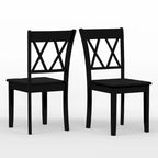 5-Piece Dining Set, 42 Round Drop-Leaf Table and Double X-Back Chairs