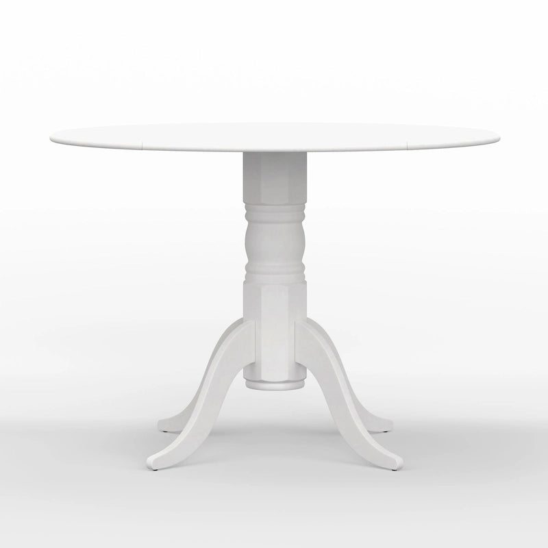 5-Piece Dining Set, 42 Round Drop-Leaf Table and Double X-Back Chairs
