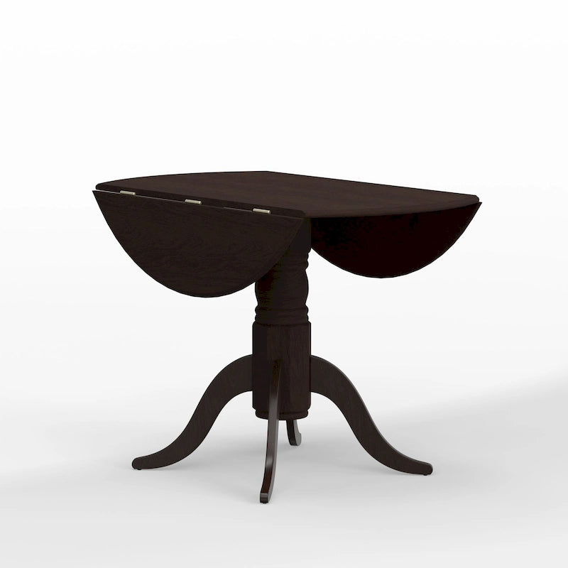 5-Piece Dining Set, 42 Round Drop-Leaf Table and Double X-Back Chairs