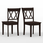 5-Piece Dining Set, 42 Round Drop-Leaf Table and Double X-Back Chairs