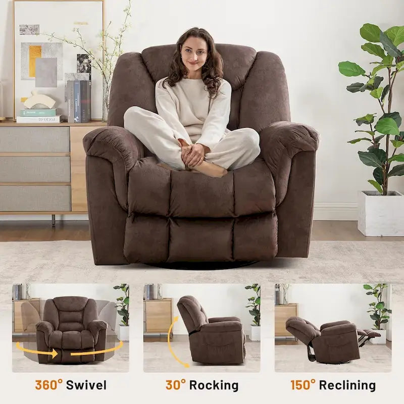 Ebello Oversize Swivel Manual Swivel Recliner
