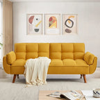 75.39 INCH Futon Sofa Bed, Convertible Folding Futon Couch Recliner Lounge For Living Room With 2 Pillow/Armrest