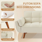 75.39 INCH Futon Sofa Bed, Convertible Folding Futon Couch Recliner Lounge For Living Room With 2 Pillow/Armrest