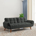 75.39 INCH Futon Sofa Bed, Convertible Folding Futon Couch Recliner Lounge For Living Room With 2 Pillow/Armrest