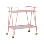 Rosa Mid-Century 2-Teir Rolling Metal Bar Cart