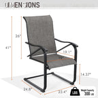 7/8-Piece Patio Dining Set including 60x38 Slatted Metal Table with 1.56 Umbrella Hole and 6 Spring Motion Chairs