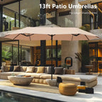 7/8-Piece Patio Dining Set including 60x38 Slatted Metal Table with 1.56 Umbrella Hole and 6 Spring Motion Chairs