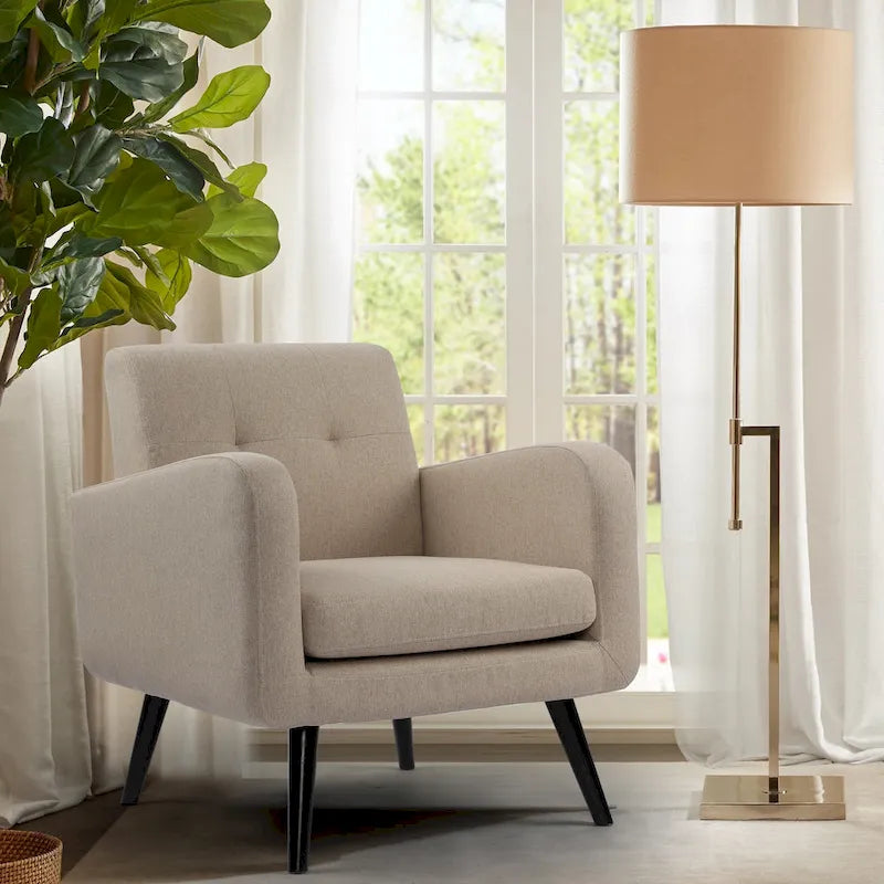 Mid Century Fabric Modern Accent Chair Armchair