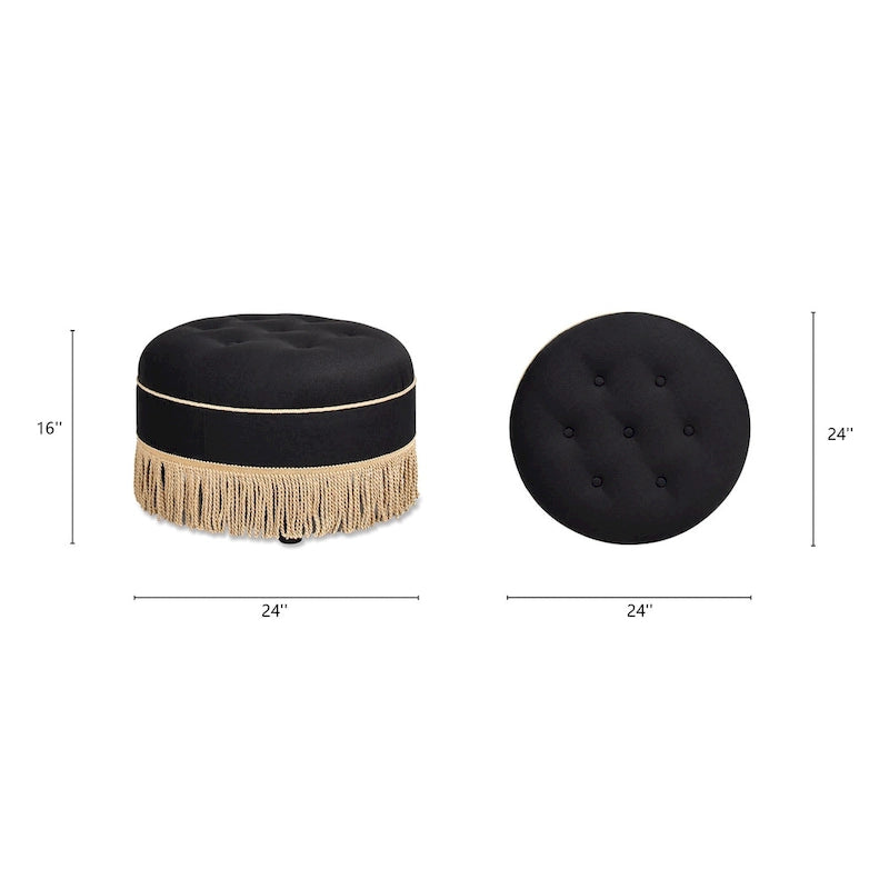 Yolanda 24 Upholstered Round Accent Ottoman