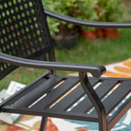7-Piece Patio E-coating Dining Set of 6 Stackable Chairs & 1 Metal Dining Table