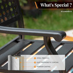 7-Piece Patio E-coating Dining Set of 6 Stackable Chairs & 1 Metal Dining Table