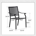 7-Piece Patio E-coating Dining Set of 6 Stackable Chairs & 1 Metal Dining Table