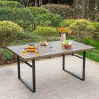 7-Piece Patio E-coating Dining Set of 6 Stackable Chairs & 1 Metal Dining Table