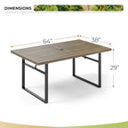 7-Piece Patio E-coating Dining Set of 6 Stackable Chairs & 1 Metal Dining Table