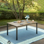 7-Piece Patio E-coating Dining Set of 6 Stackable Chairs & 1 Metal Dining Table