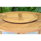 9-piece Wood Lazy Susan Outdoor Dining Set - 9 Piece