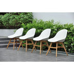 9-piece Wood Lazy Susan Outdoor Dining Set - 9 Piece