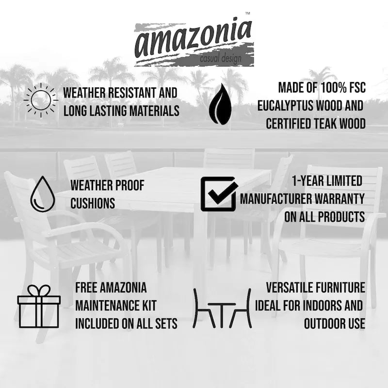 9-piece Wood Lazy Susan Outdoor Dining Set - 9 Piece