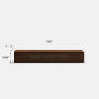Minimalist TV Stand with DrawersSolid Wood Media Console with Cabinets, Flip-down Door, Walnut Veneer, Fully-Assembled