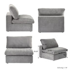 L-shape Linen Sectional Sofa Upholstered Sofa Multiple Cushions Couch with Storage Ottoman