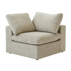 L-shape Linen Sectional Sofa Upholstered Sofa Multiple Cushions Couch with Storage Ottoman