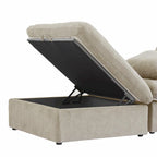 L-shape Linen Sectional Sofa Upholstered Sofa Multiple Cushions Couch with Storage Ottoman
