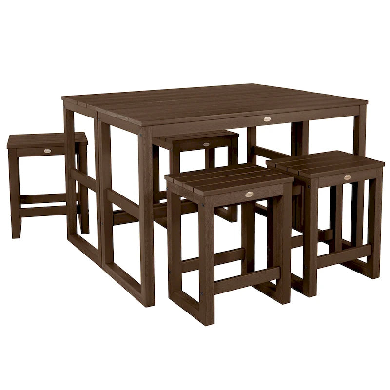 HIGHWOOD Monroe Modern Counter Height Balcony Sgabello/Tavolo Set 6 pezzi - N/A