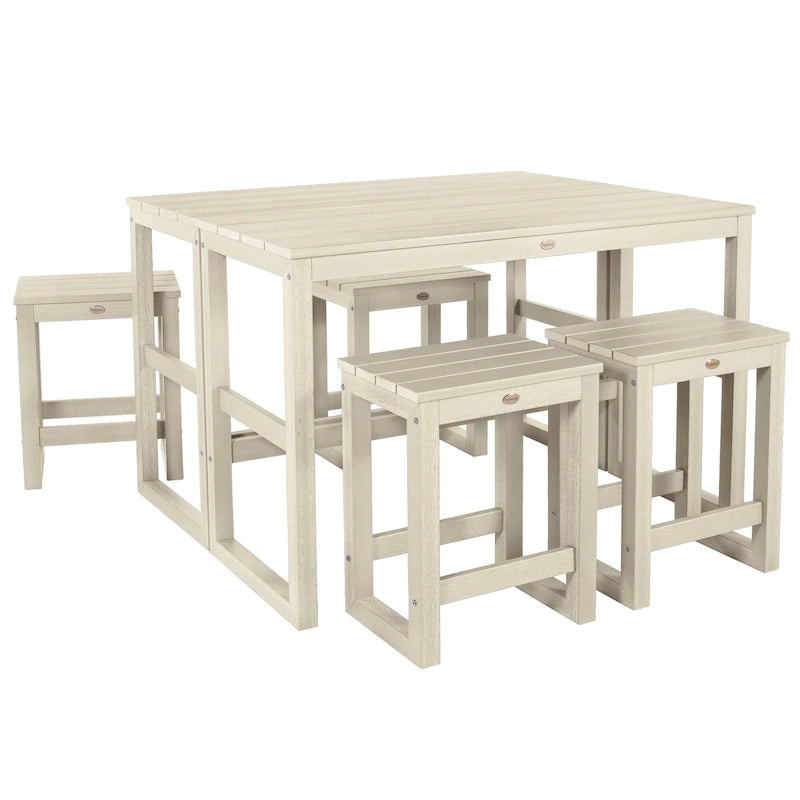 HIGHWOOD Monroe Modern Counter Height Balcony Sgabello/Tavolo Set 6 pezzi - N/A