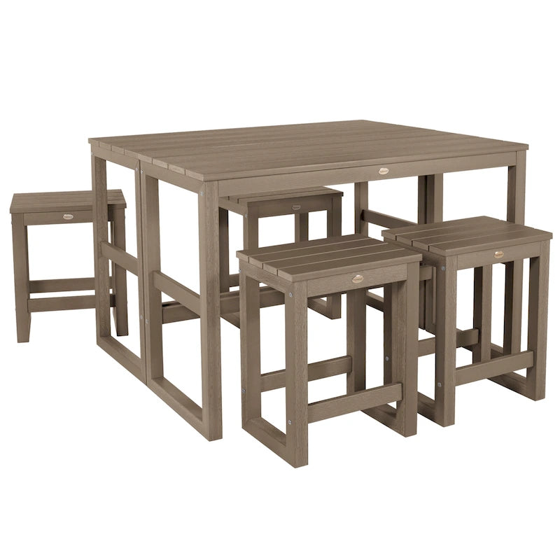 HIGHWOOD Monroe Modern Counter Height Balcony Sgabello/Tavolo Set 6 pezzi - N/A
