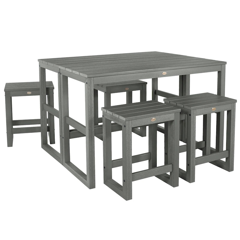 HIGHWOOD Monroe Modern Counter Height Balcony Sgabello/Tavolo Set 6 pezzi - N/A