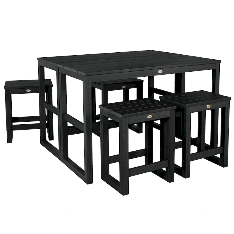 HIGHWOOD Monroe Modern Counter Height Balcony Sgabello/Tavolo Set 6 pezzi - N/A