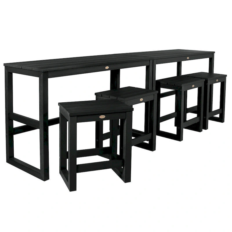 HIGHWOOD Monroe Modern Counter Height Balcony Stool/Table 6-Piece Set - N/A