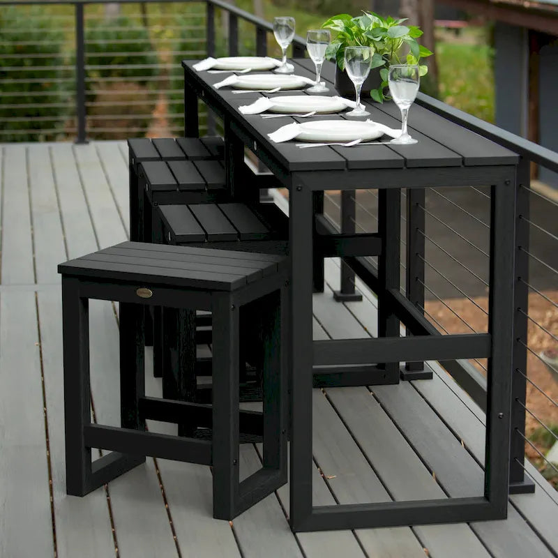 HIGHWOOD Monroe Modern Counter Height Balcony Stool/Table 6-Piece Set - N/A