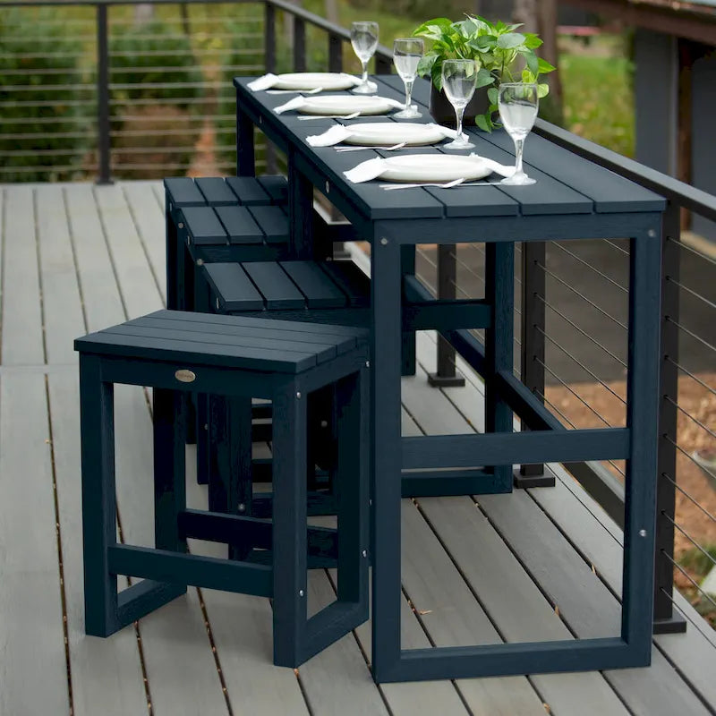 HIGHWOOD Monroe Modern Counter Height Balcony Stool/Table 6-Piece Set - N/A