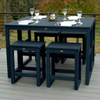 HIGHWOOD Monroe Modern Counter Height Balcony Stool/Table 6-Piece Set - N/A