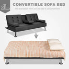 Homall Futon Sofa Bed Convertible Lounge Couch Sofa with Cupholders & Pillows