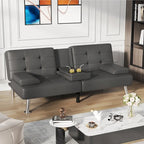 Homall Futon Sofa Bed Convertible Lounge Couch Sofa with Cupholders & Pillows