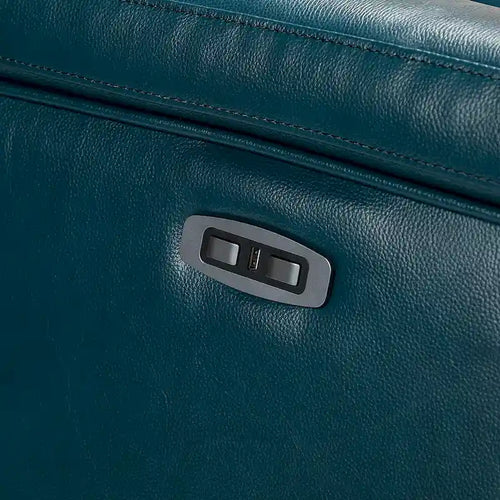 Poltrona reclinabile elettrica Alicia da 88 cm contemporanea classica in vera pelle con porta USB
